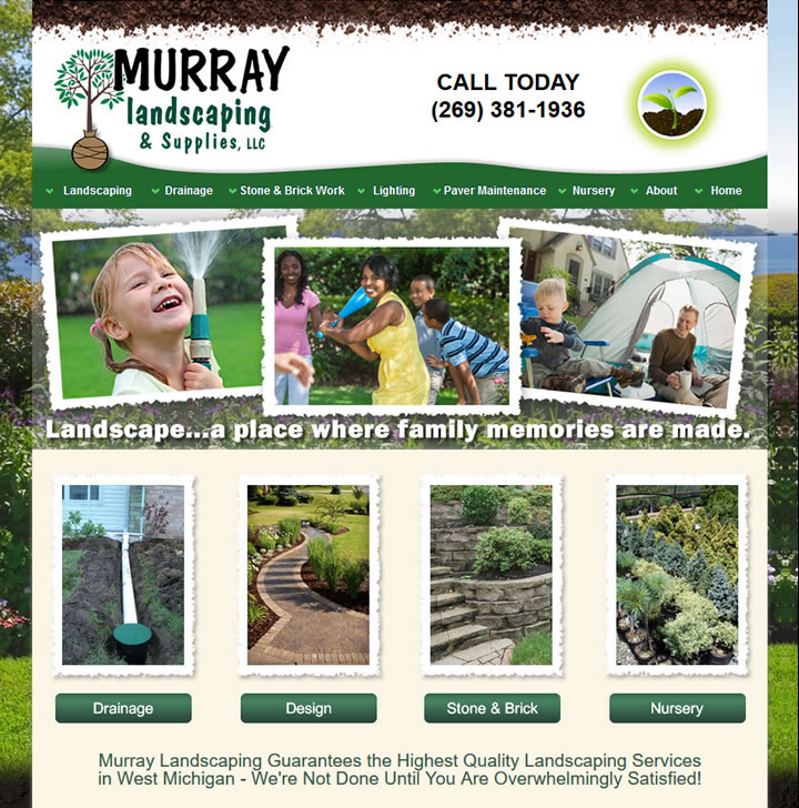 Website development for landscaping and nursery servies in Kalamazoo Michigan.