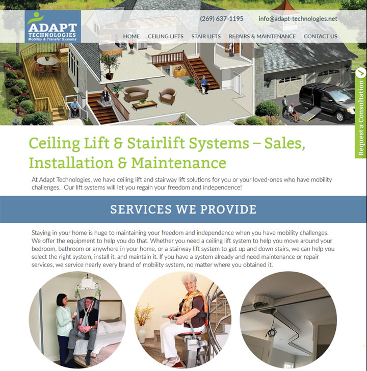 Image of website for Medical Ceiling Lifts