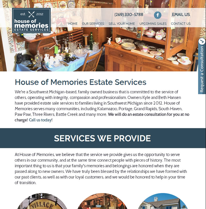 Website marketing Kalamazoo and Grand Rapids estate sales