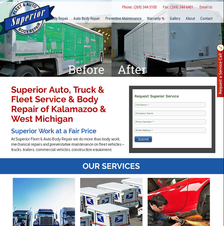 Image of Superior Fleet website